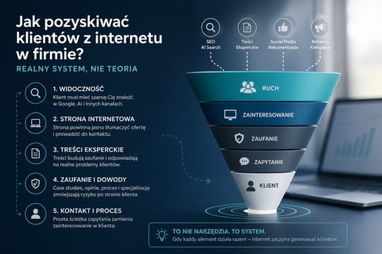 System pozyskiwania klientów z internetu – widoczność, strona, treści i konwersja
